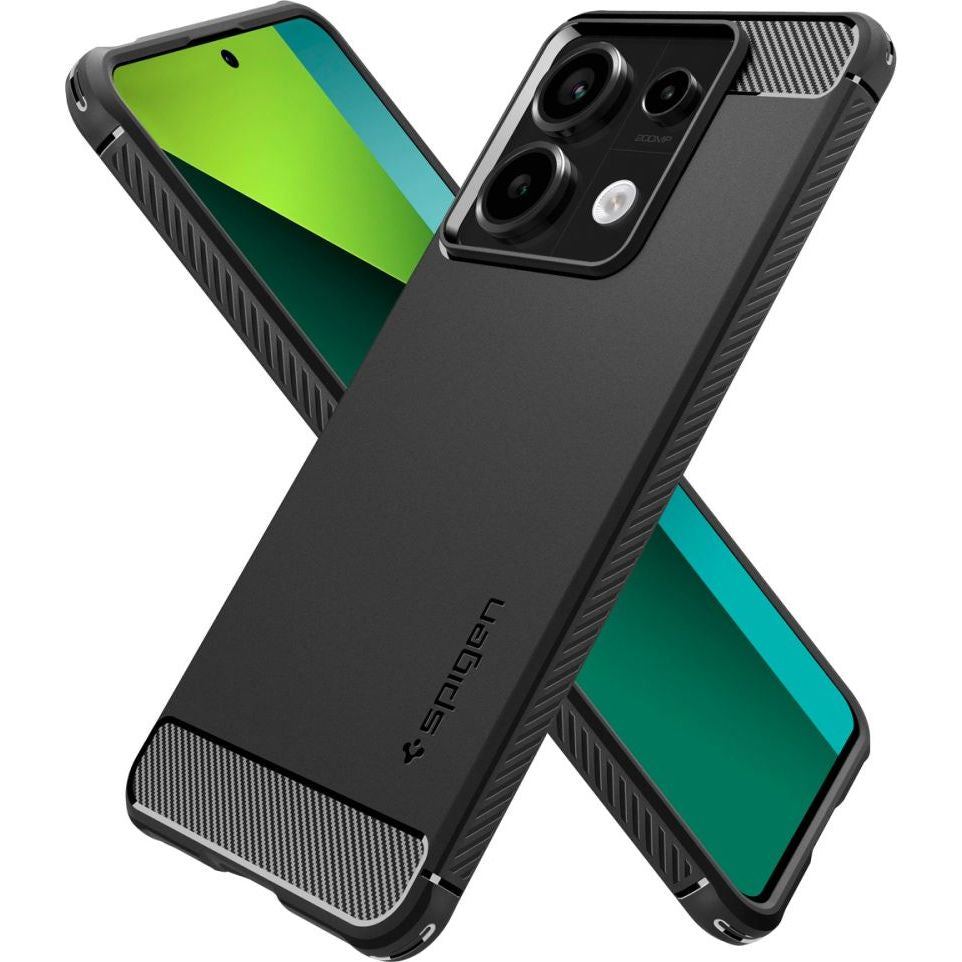 Schutzhülle für Xiaomi Redmi Note 13 Pro 5G/Poco X6 5G, Spigen Rugged Armor, Schwarz
