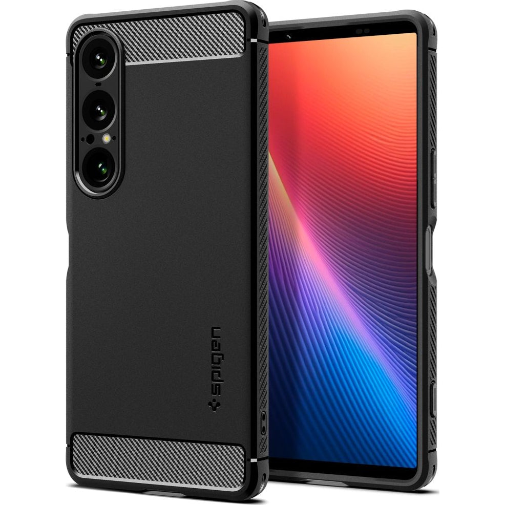 Handyhülle für Xperia 1 VII, Spigen Rugged Armor, Schwarz