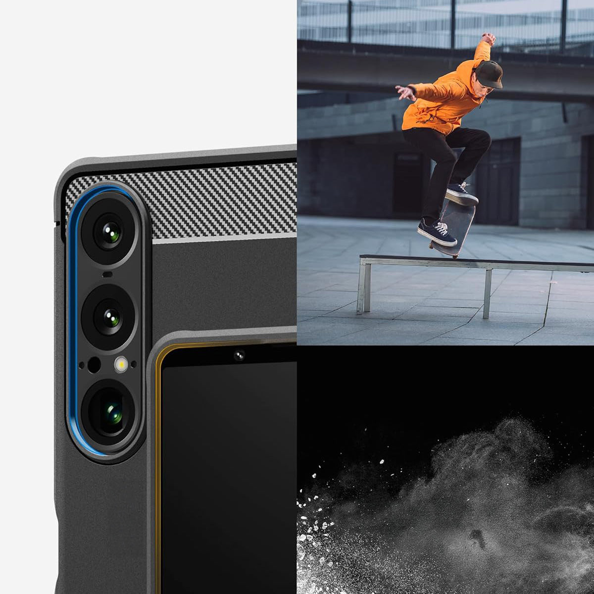 Handyhülle für Xperia 1 VII, Spigen Rugged Armor, Schwarz