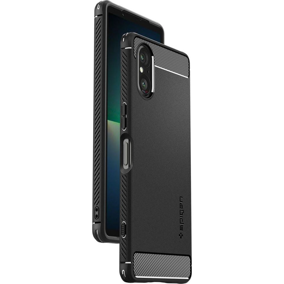 Schutzhülle Spigen Rugged Armor für Sony Xperia 5V, Schwarz