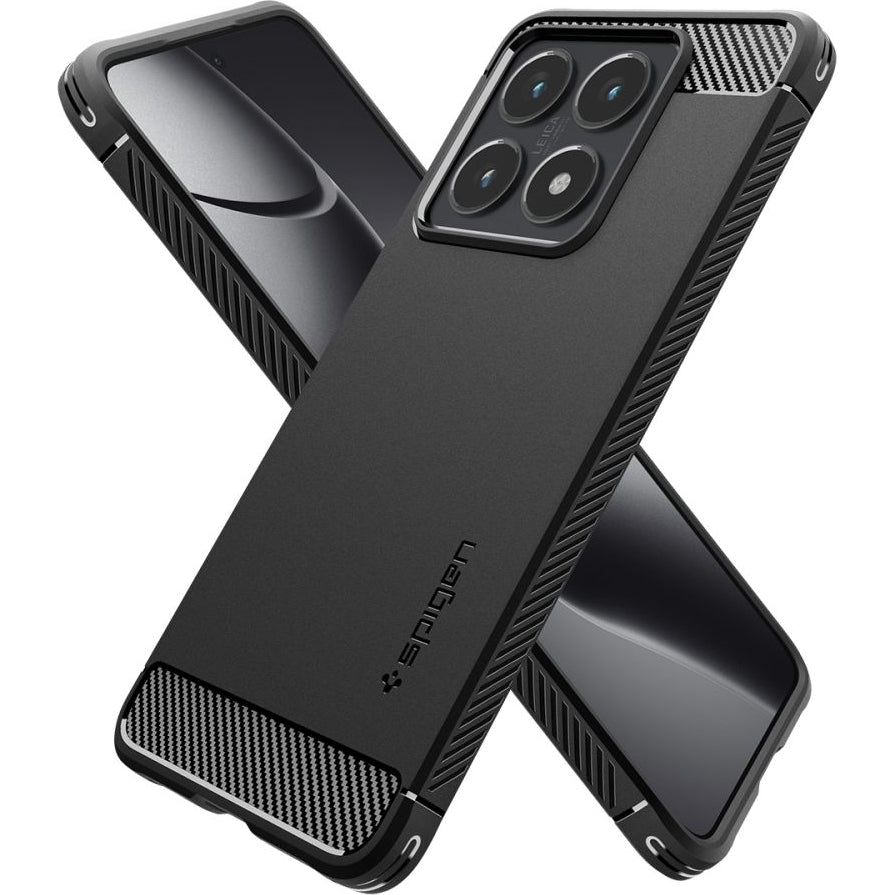 Handyhülle für Xiaomi 14T, Spigen Rugged Armor, Schwarz