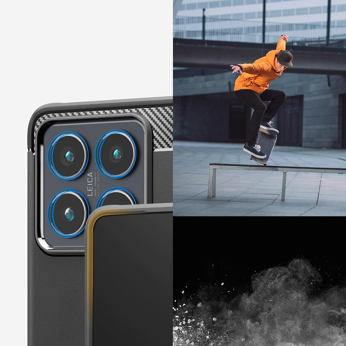Handyhülle für Xiaomi 14T, Spigen Rugged Armor, Schwarz