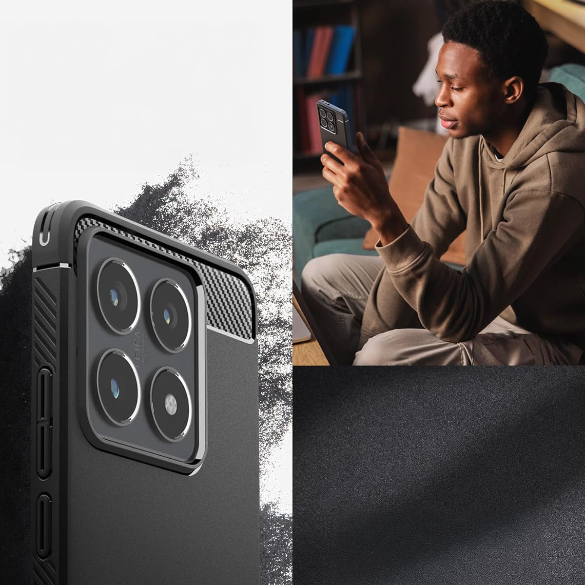 Handyhülle für Xiaomi 14T, Spigen Rugged Armor, Schwarz