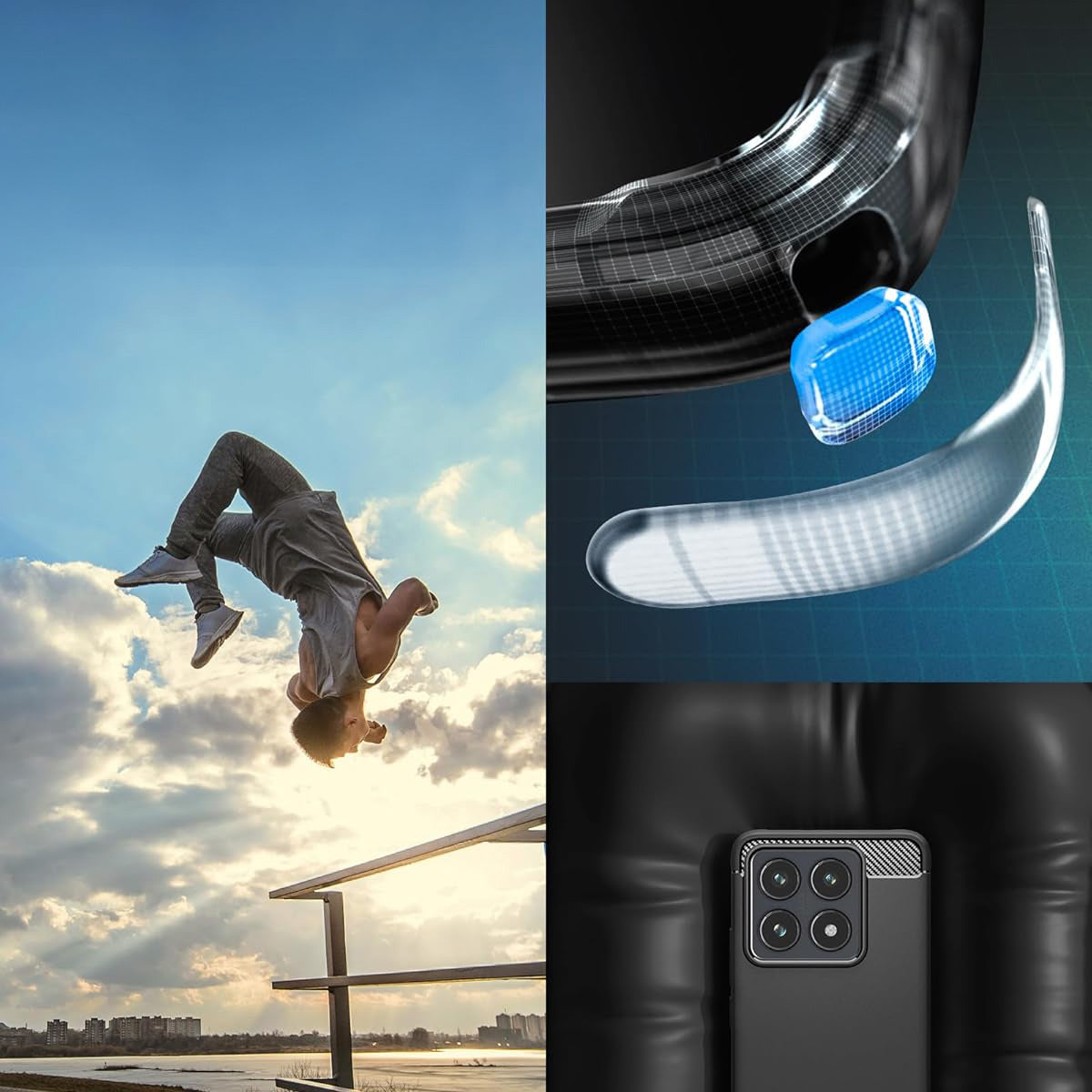 Handyhülle für Xiaomi 14T Pro, Spigen Rugged Armor, Schwarz
