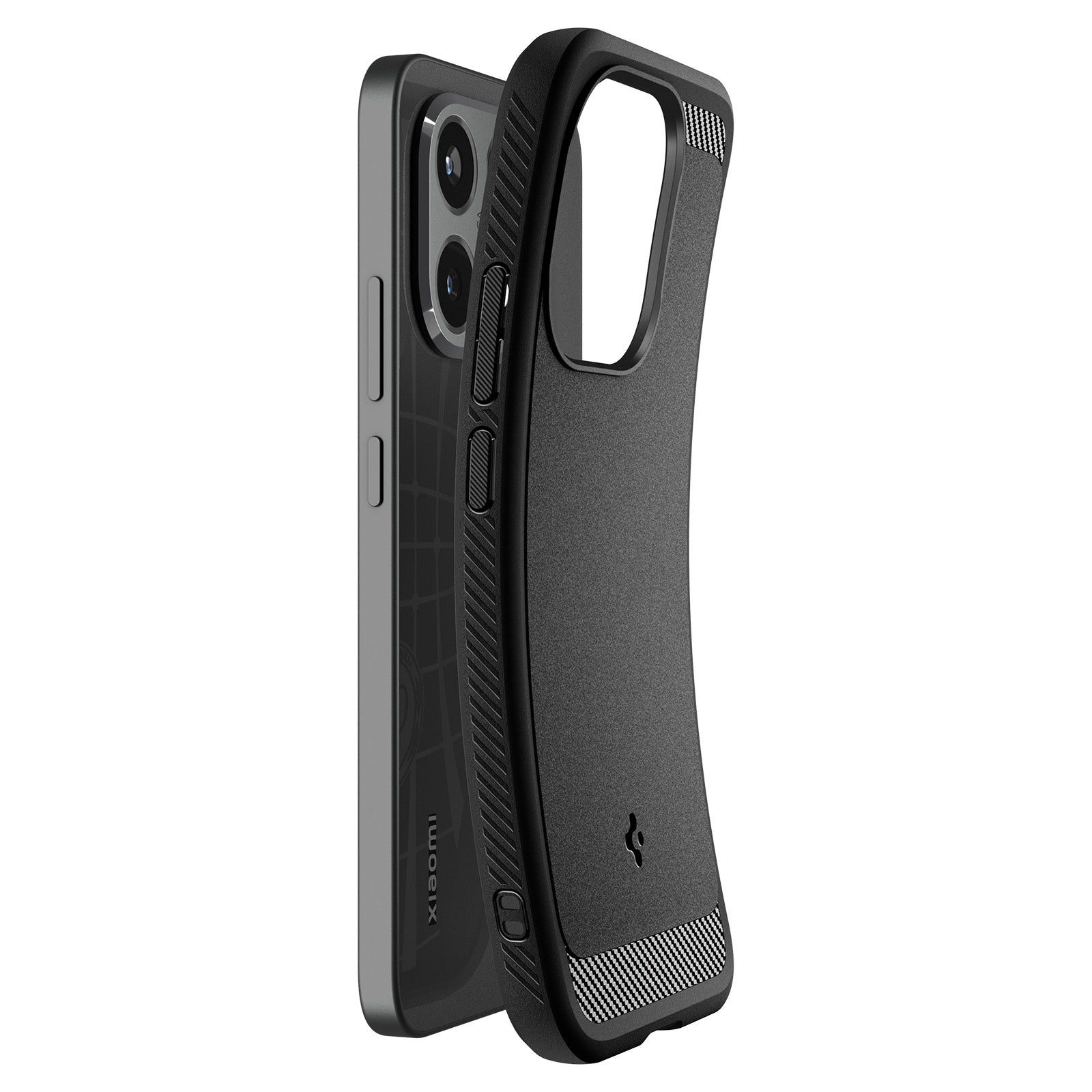 Handyhülle für Xiaomi 15T, Spigen Rugged Armor, Schwarz