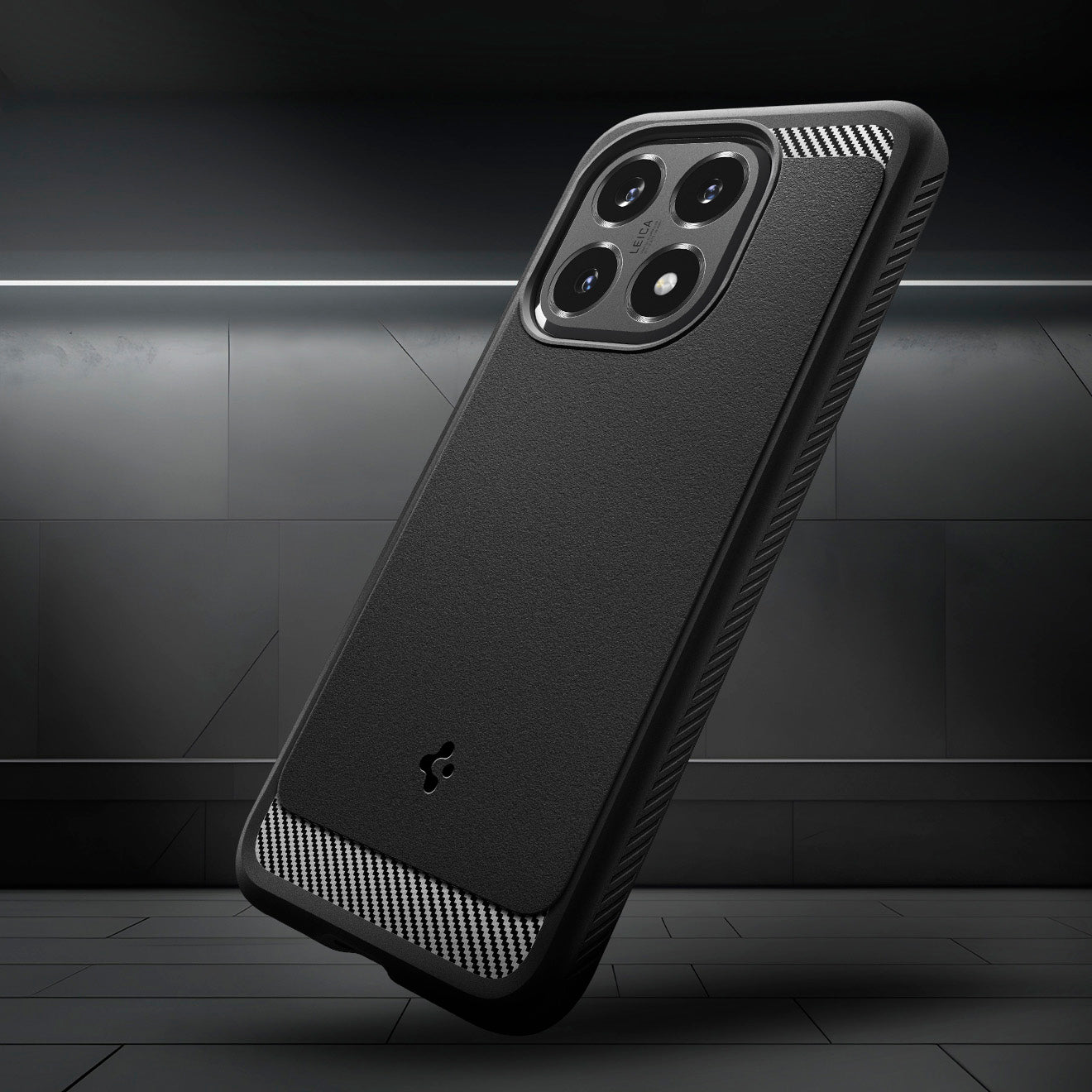 Handyhülle für Xiaomi 15T, Spigen Rugged Armor, Schwarz