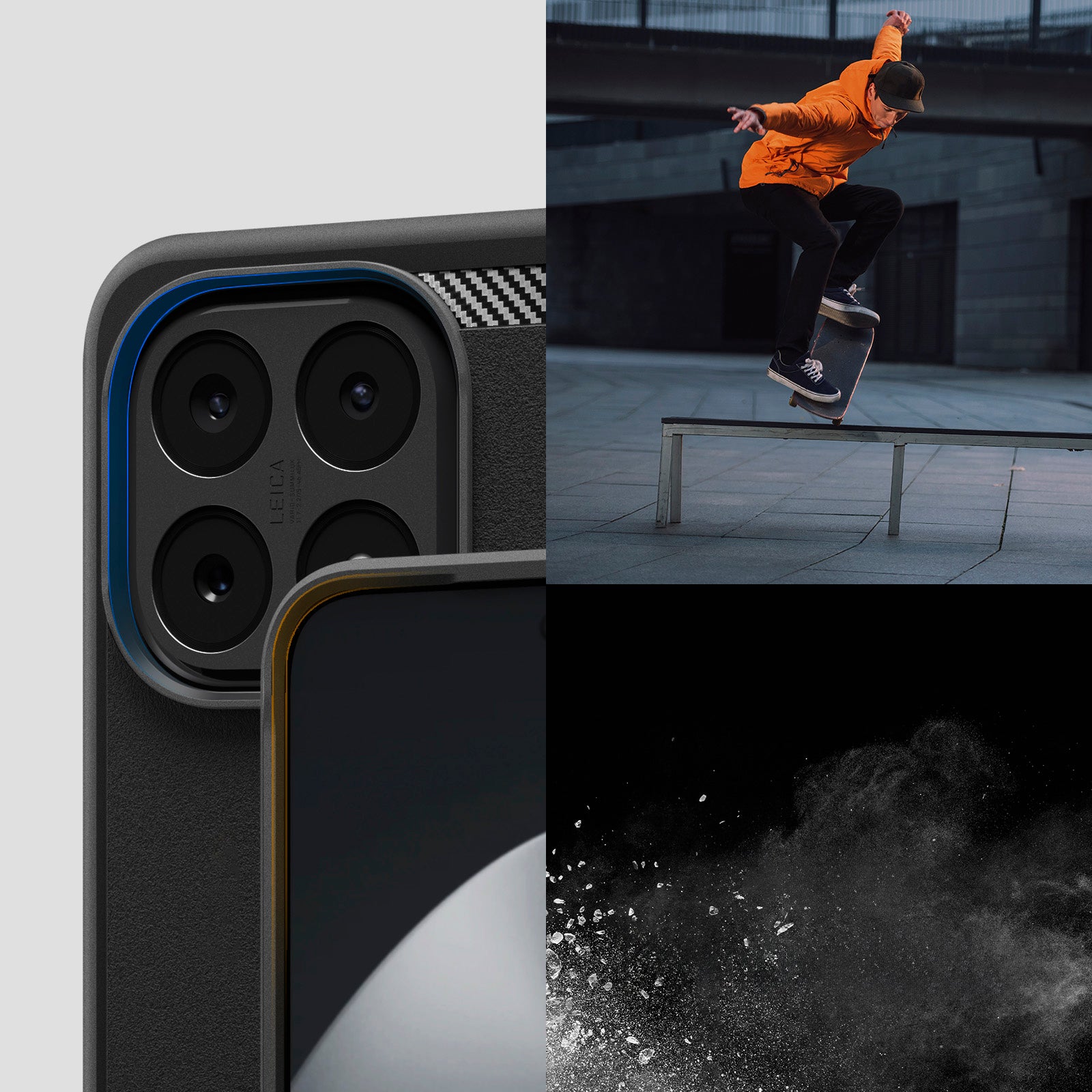 Handyhülle für Xiaomi 15T, Spigen Rugged Armor, Schwarz