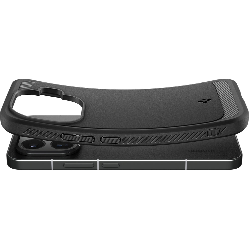Handyhülle für Xiaomi 15T Pro, Spigen Rugged Armor, Schwarz