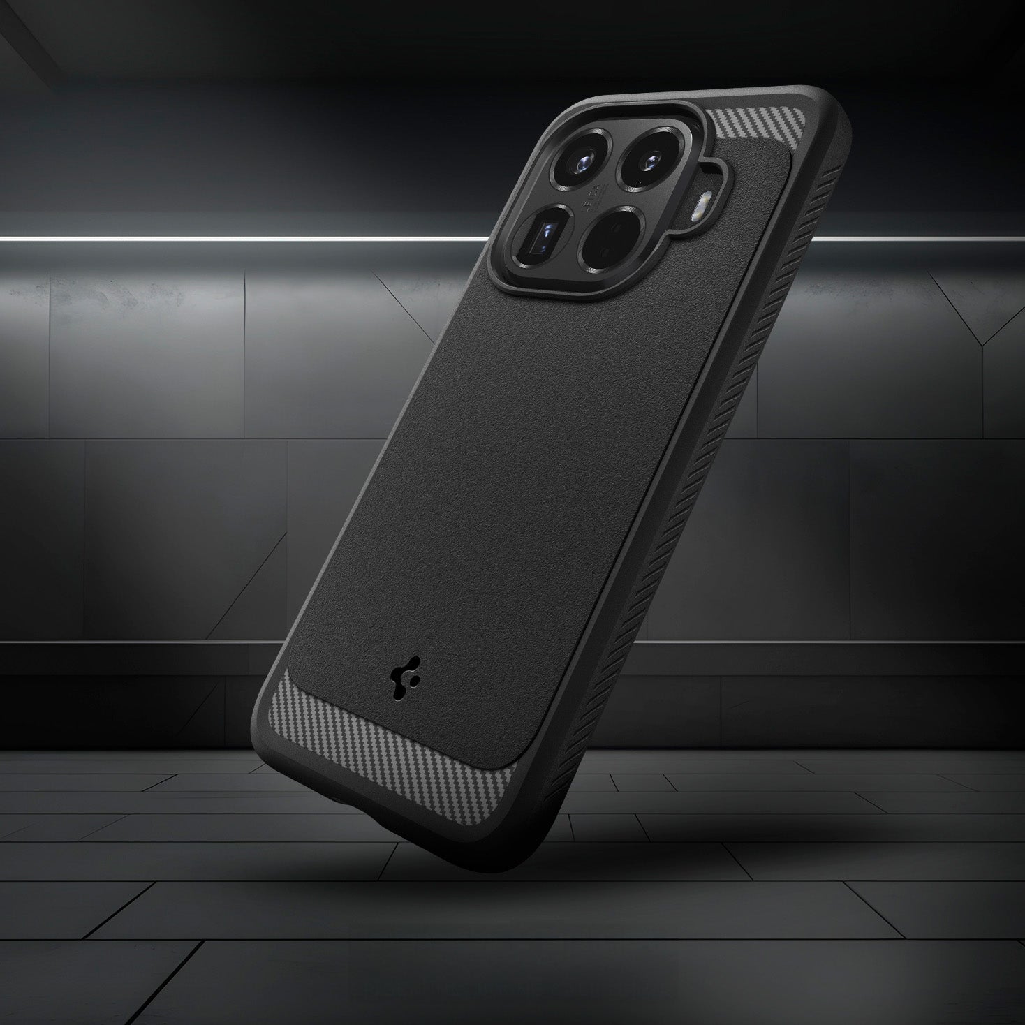Handyhülle für Xiaomi 15T Pro, Spigen Rugged Armor, Schwarz