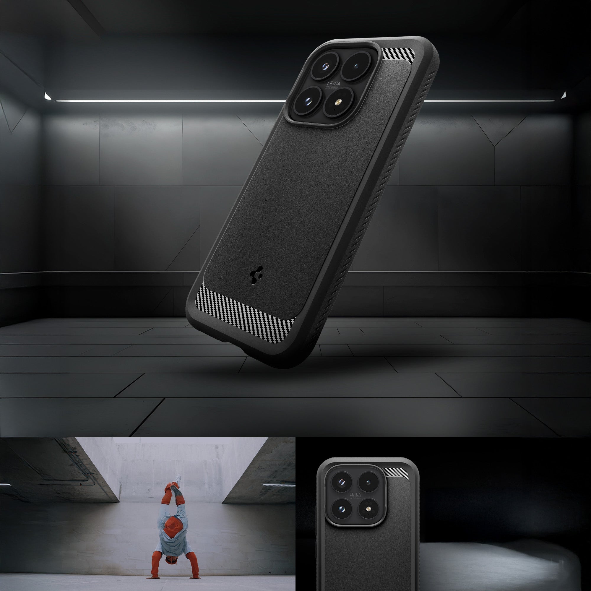 Handyhülle für Xiaomi 17, Spigen Rugged Armor, Schwarz