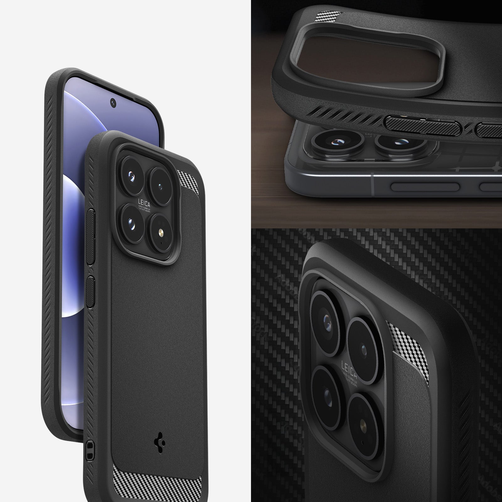 Handyhülle für Xiaomi 17, Spigen Rugged Armor, Schwarz
