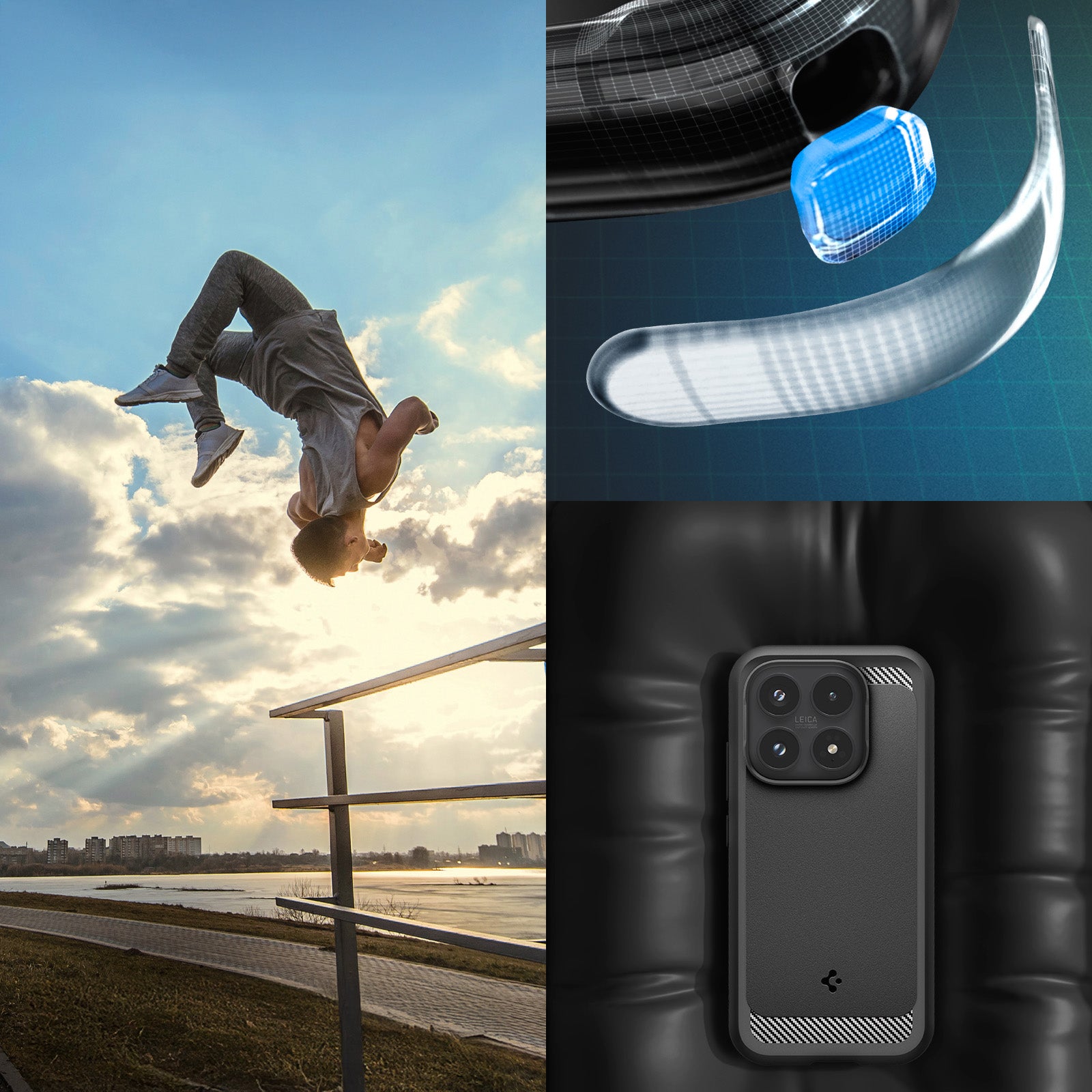 Handyhülle für Xiaomi 17, Spigen Rugged Armor, Schwarz