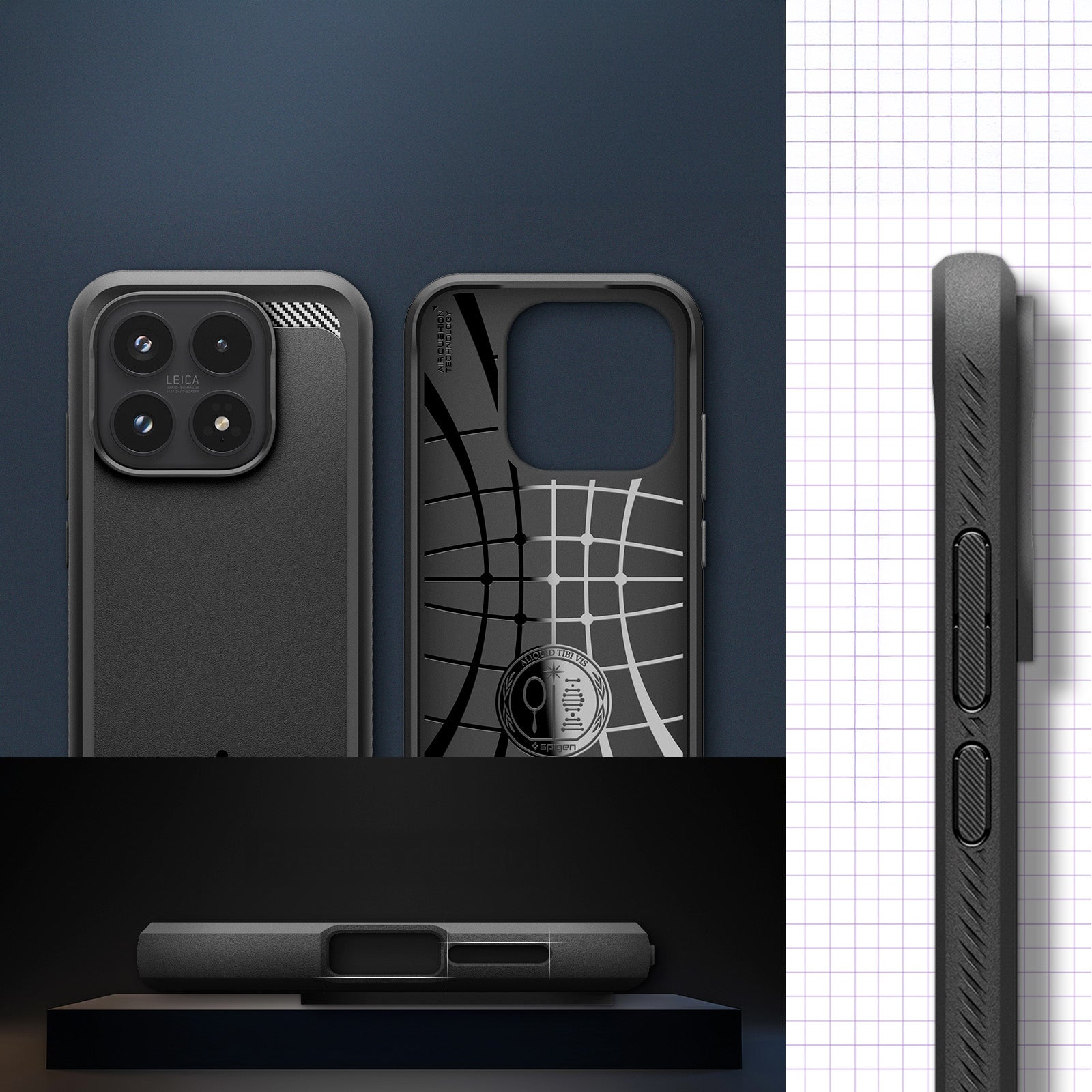 Handyhülle für Xiaomi 17, Spigen Rugged Armor, Schwarz
