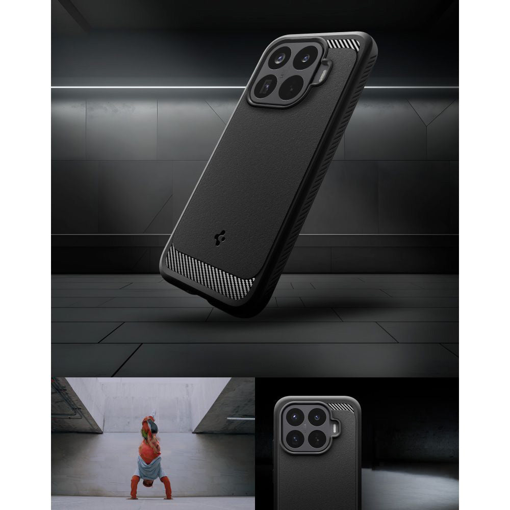 Handyhülle für Xiaomi 17T, Spigen Rugged Armor, Schwarz
