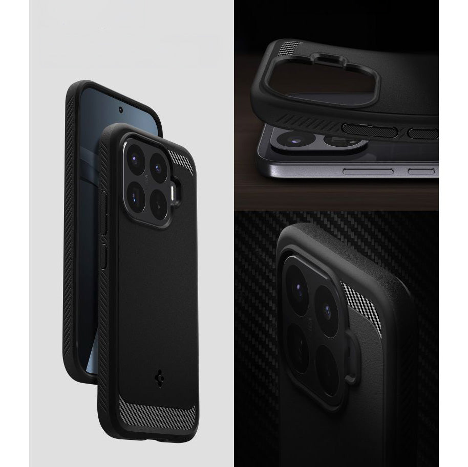 Handyhülle für Xiaomi 17T, Spigen Rugged Armor, Schwarz