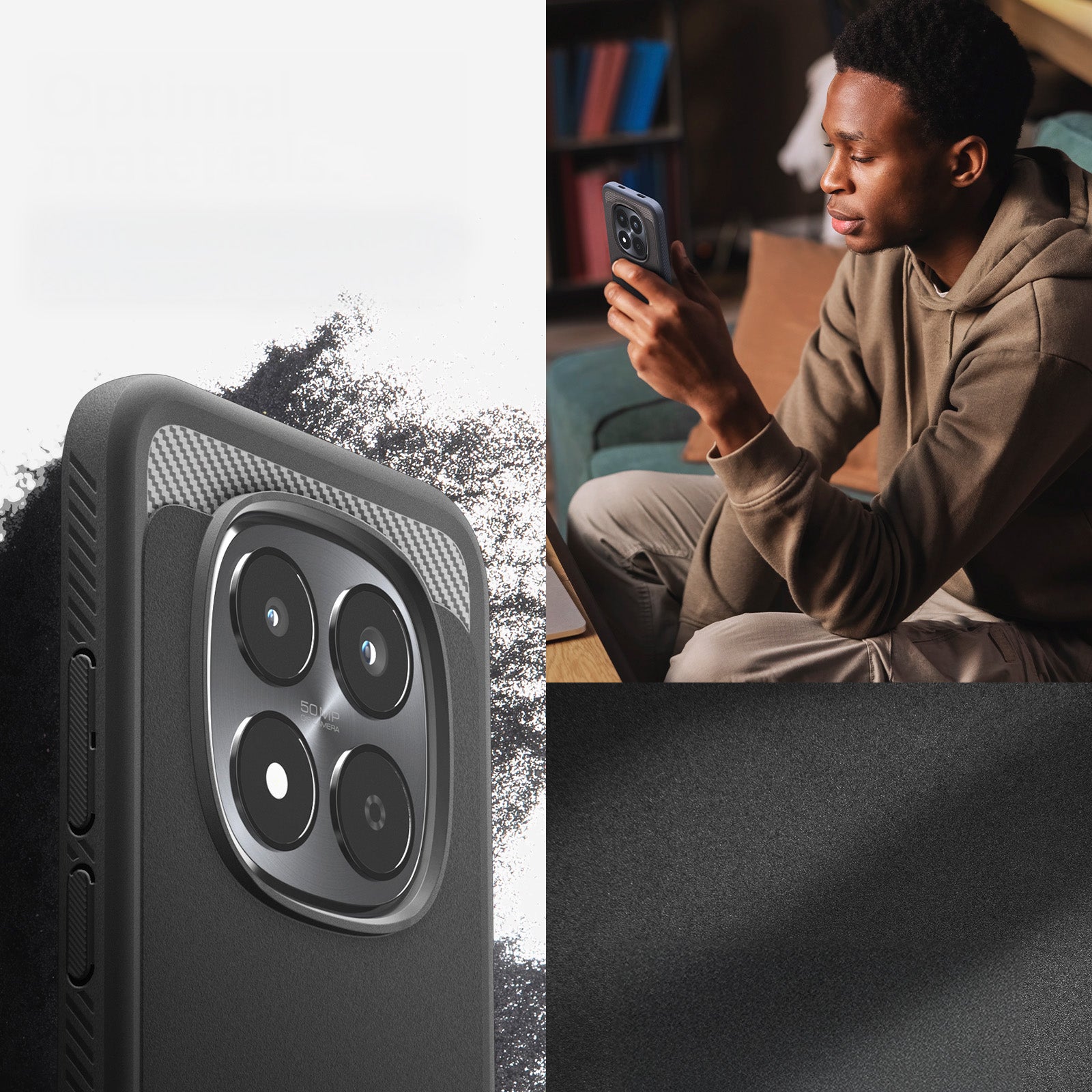 Handyhülle für Xiaomi Redmi Note 15 Pro 5G, Spigen Rugged Armor, Schwarz