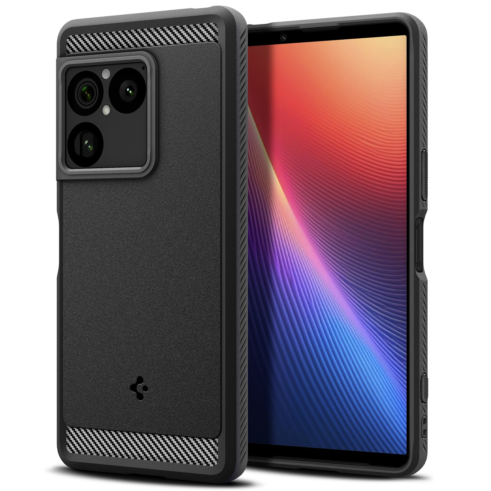 Handyhülle für Sony Xperia 1 VIII, Spigen Rugged Armor, Schwarz