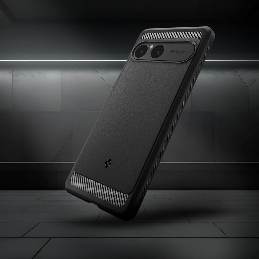 Handyhülle für Xperia 10 VII, Spigen Rugged Armor, Schwarz