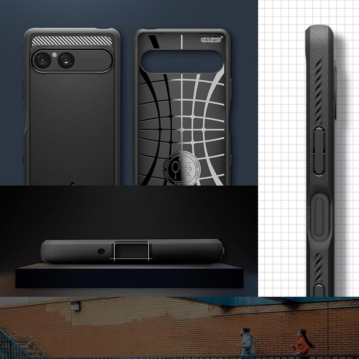 Handyhülle für Xperia 10 VII, Spigen Rugged Armor, Schwarz