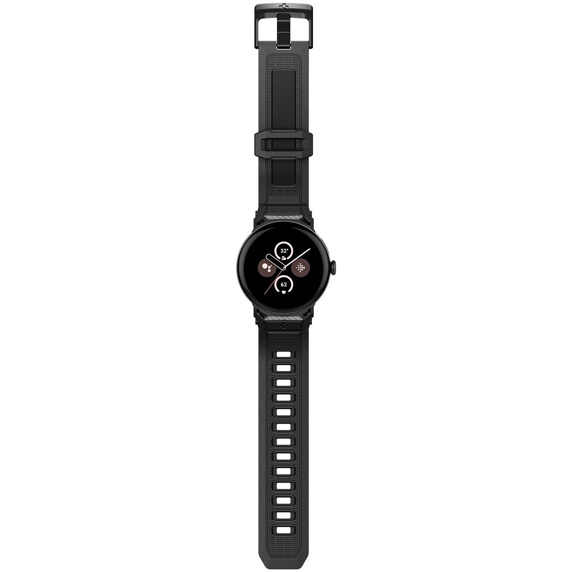 Armband für Google Pixel Watch 5 (45mm) / 4 (45mm) / 3 (45mm), Spigen Rugged Band, Schwarz (8/11)