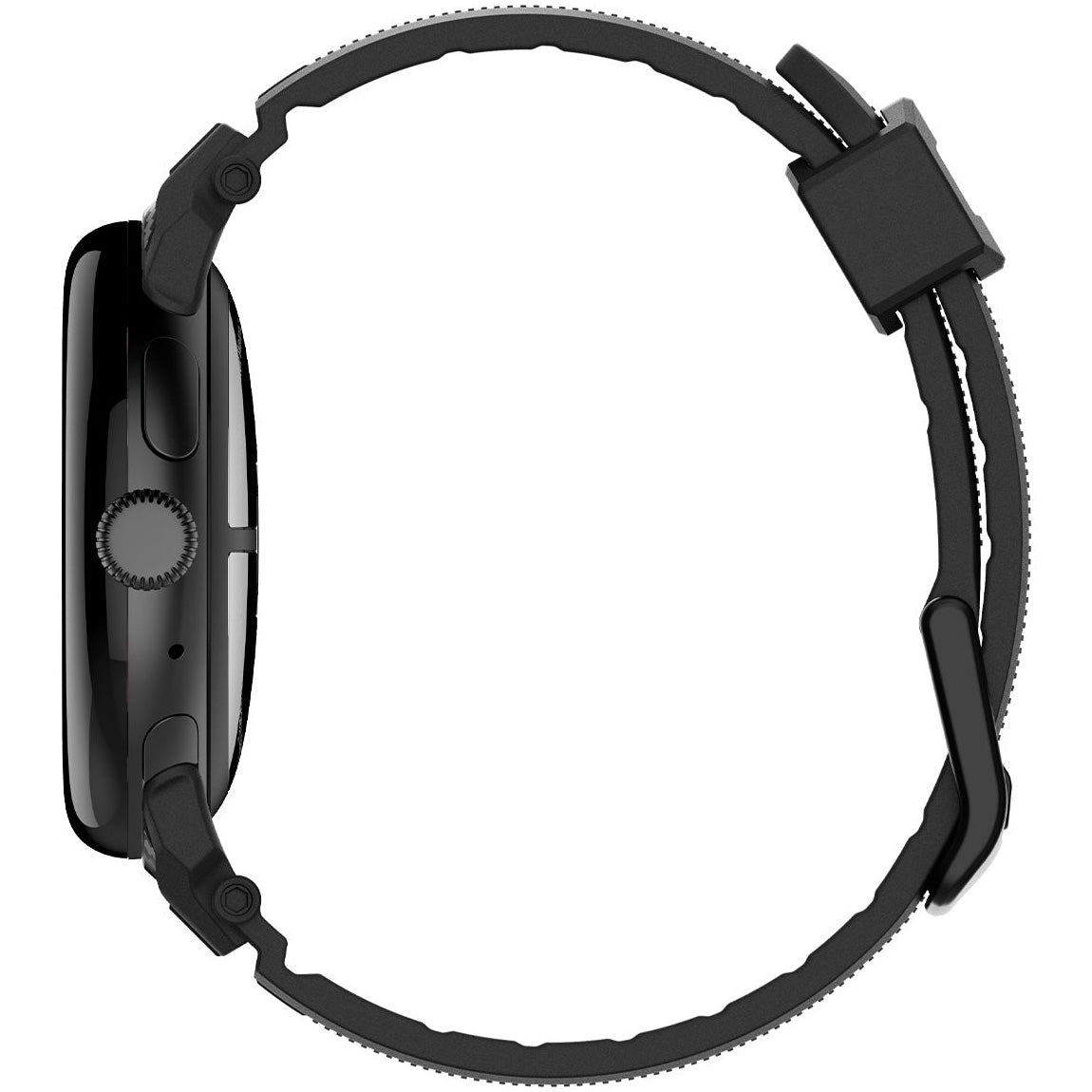 Armband für Google Pixel Watch 5 (45mm) / 4 (45mm) / 3 (45mm), Spigen Rugged Band, Schwarz (10/11)