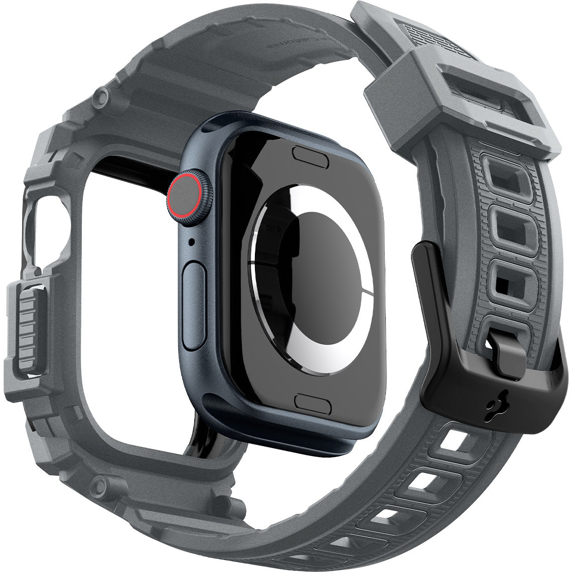 Schutzhülle mit Armband für Apple Watch 11 / 10 46 mm, Spigen Rugged Armor Pro, Grau