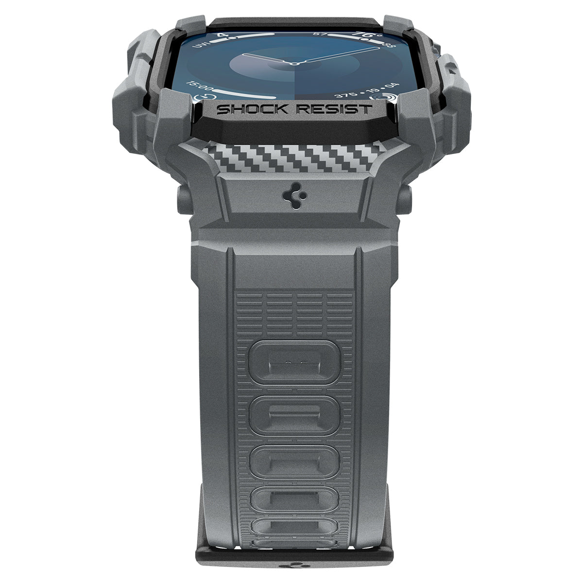 Schutzhülle mit Armband für Apple Watch 11 / 10 46 mm, Spigen Rugged Armor Pro, Grau