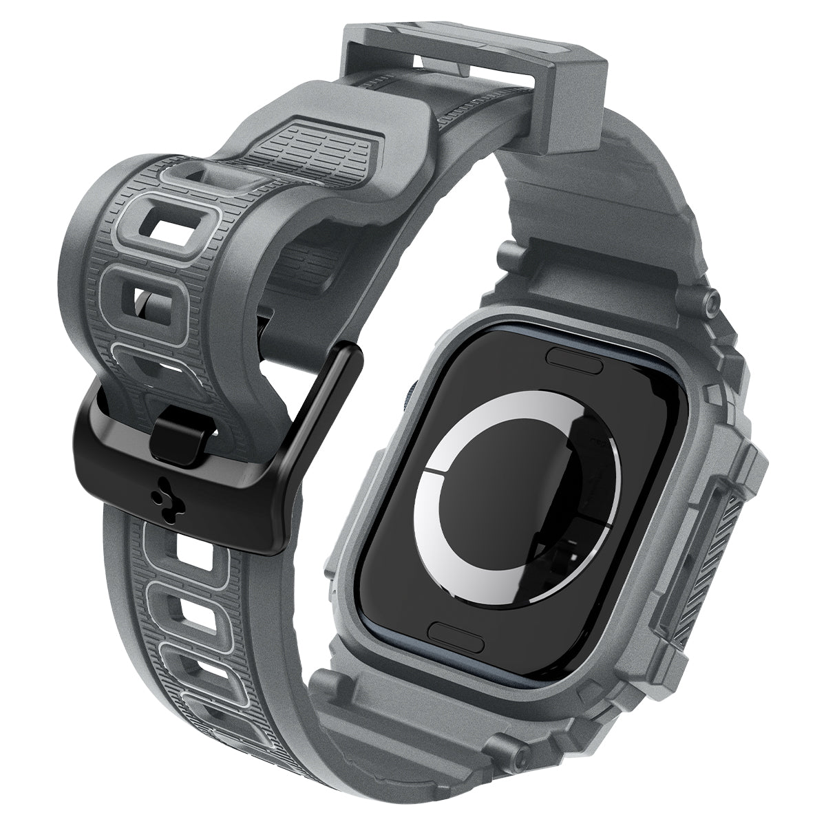 Schutzhülle mit Armband für Apple Watch 11 / 10 46 mm, Spigen Rugged Armor Pro, Grau