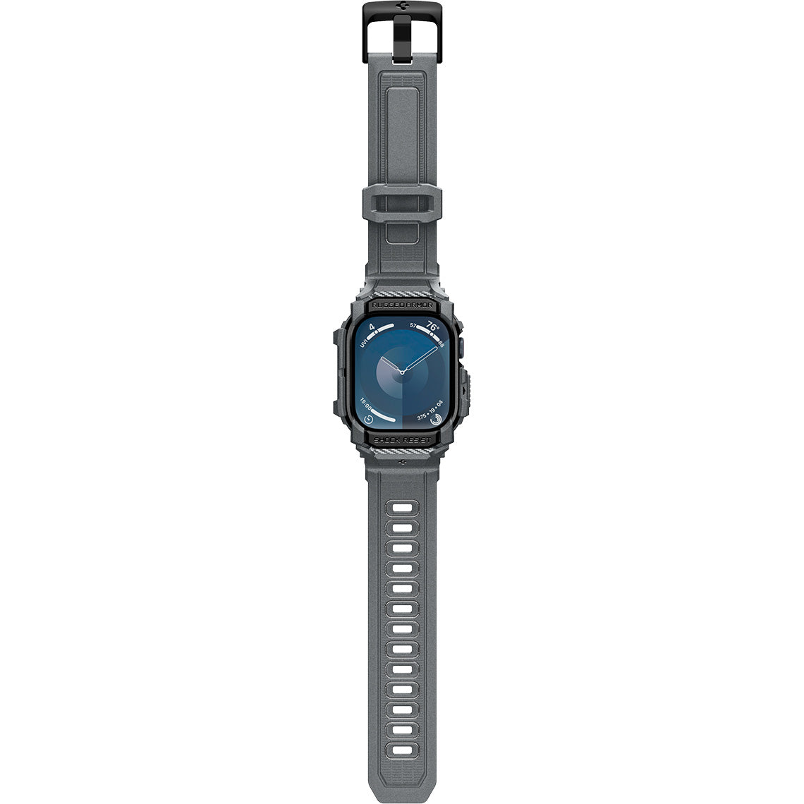 Schutzhülle mit Armband für Apple Watch 11 / 10 46 mm, Spigen Rugged Armor Pro, Grau
