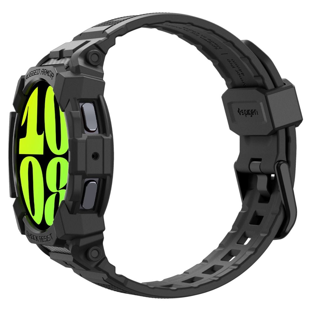 Schutzhülle mit Armband für Galaxy Watch 7 40mm, Spigen Rugged Armor Pro, Schwarz