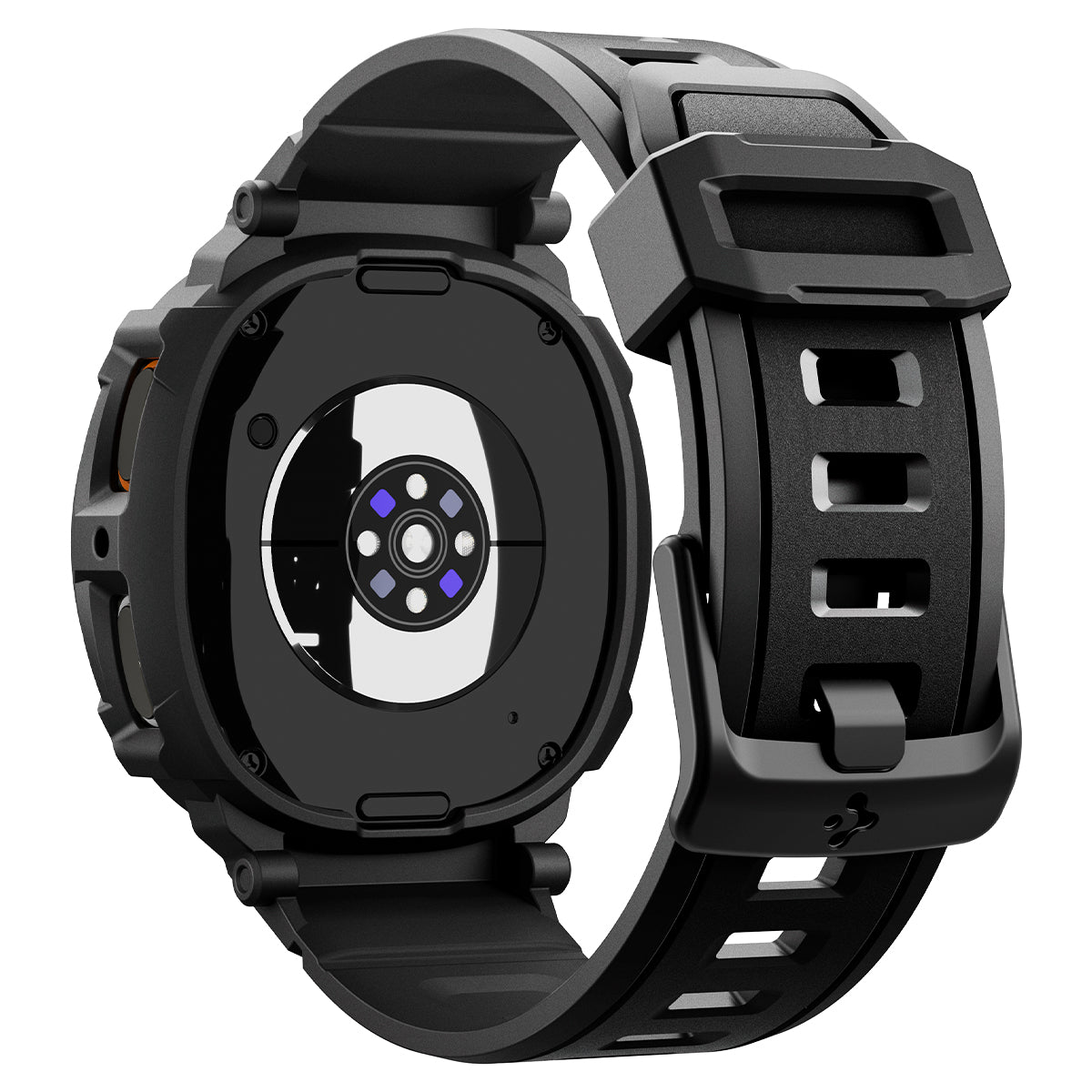 Schutzhülle mit Armband für Galaxy Watch 8 44mm, Spigen Rugged Armor Pro, Schwarz