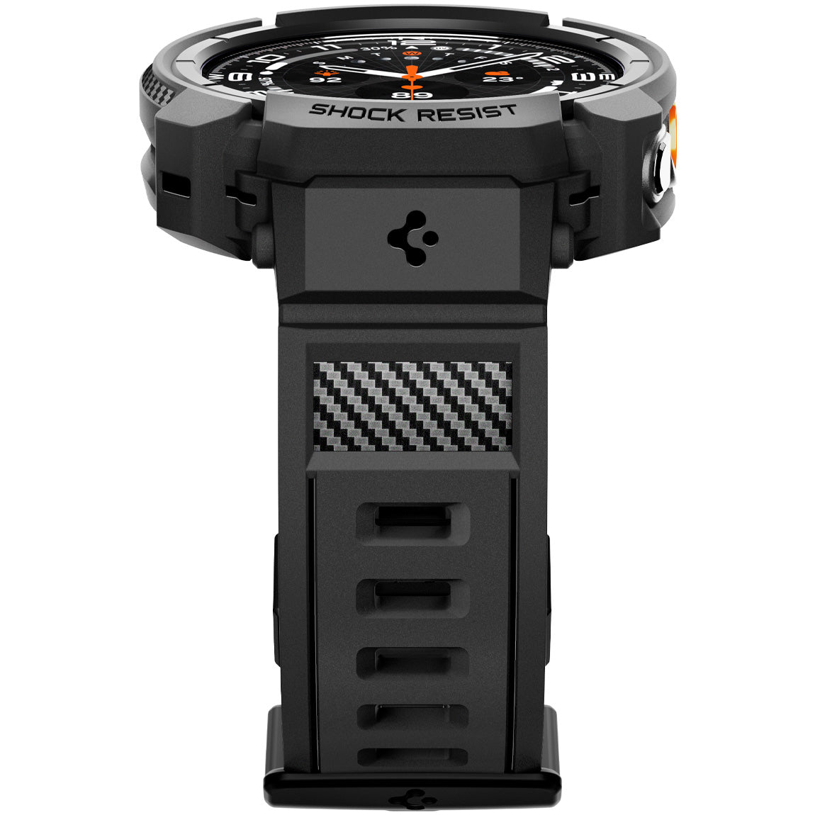 Schutzhülle mit Armband für Galaxy Watch Ultra 2 (2026) 47 mm, Spigen Rugged Armor Pro, Schwarz