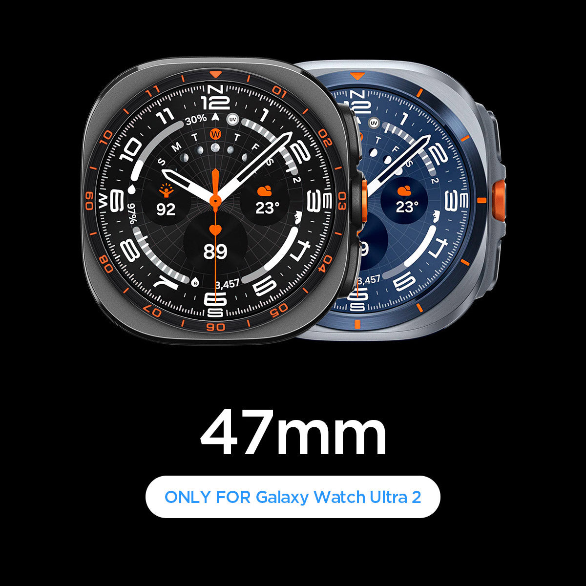 Schutzhülle mit Armband für Galaxy Watch Ultra 2 (2026) 47 mm, Spigen Rugged Armor Pro, Schwarz