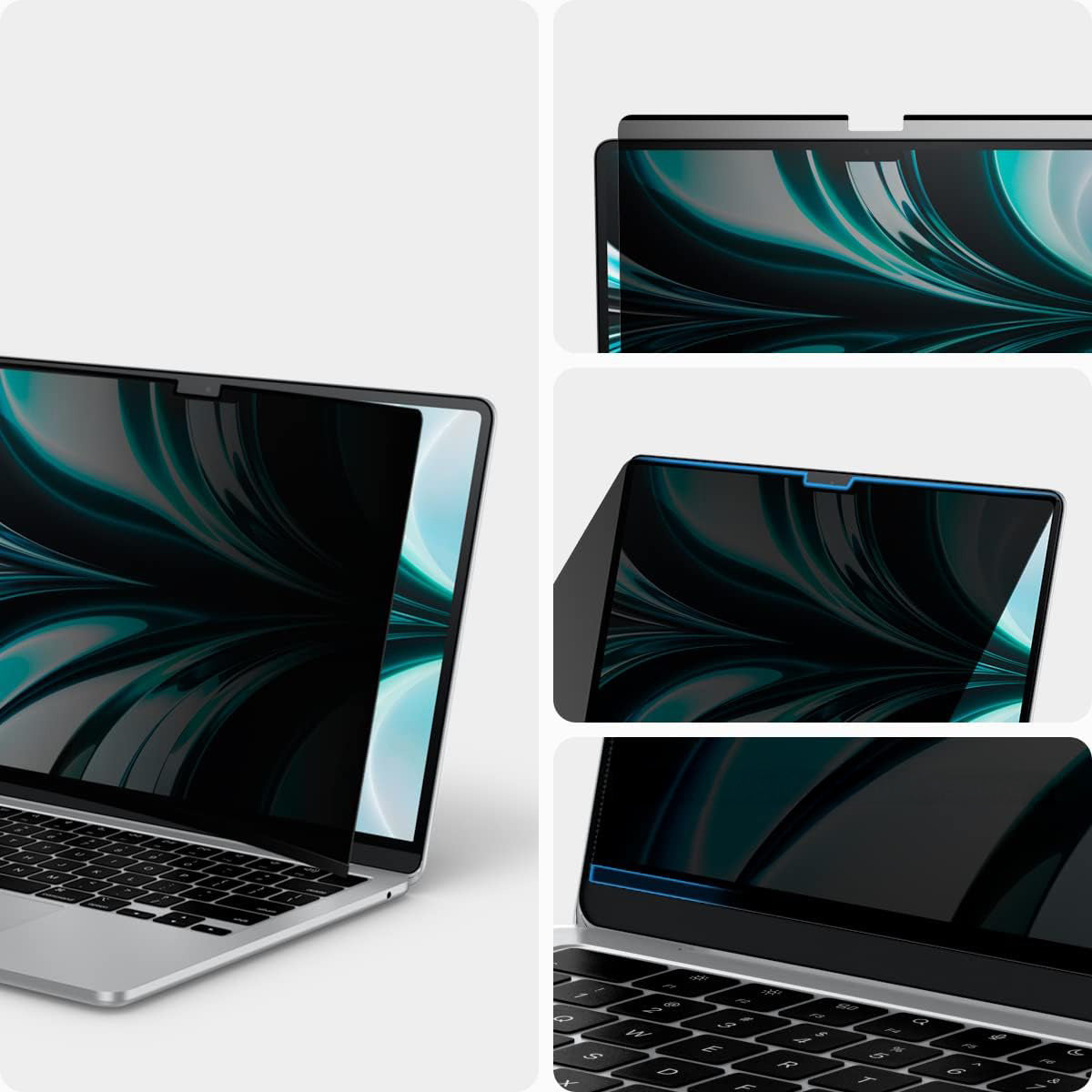 Folie mit Sichtschutzfilter für MacBook Air 13.6" M4 / M3 / M2, Spigen SafeView Privacy Filter