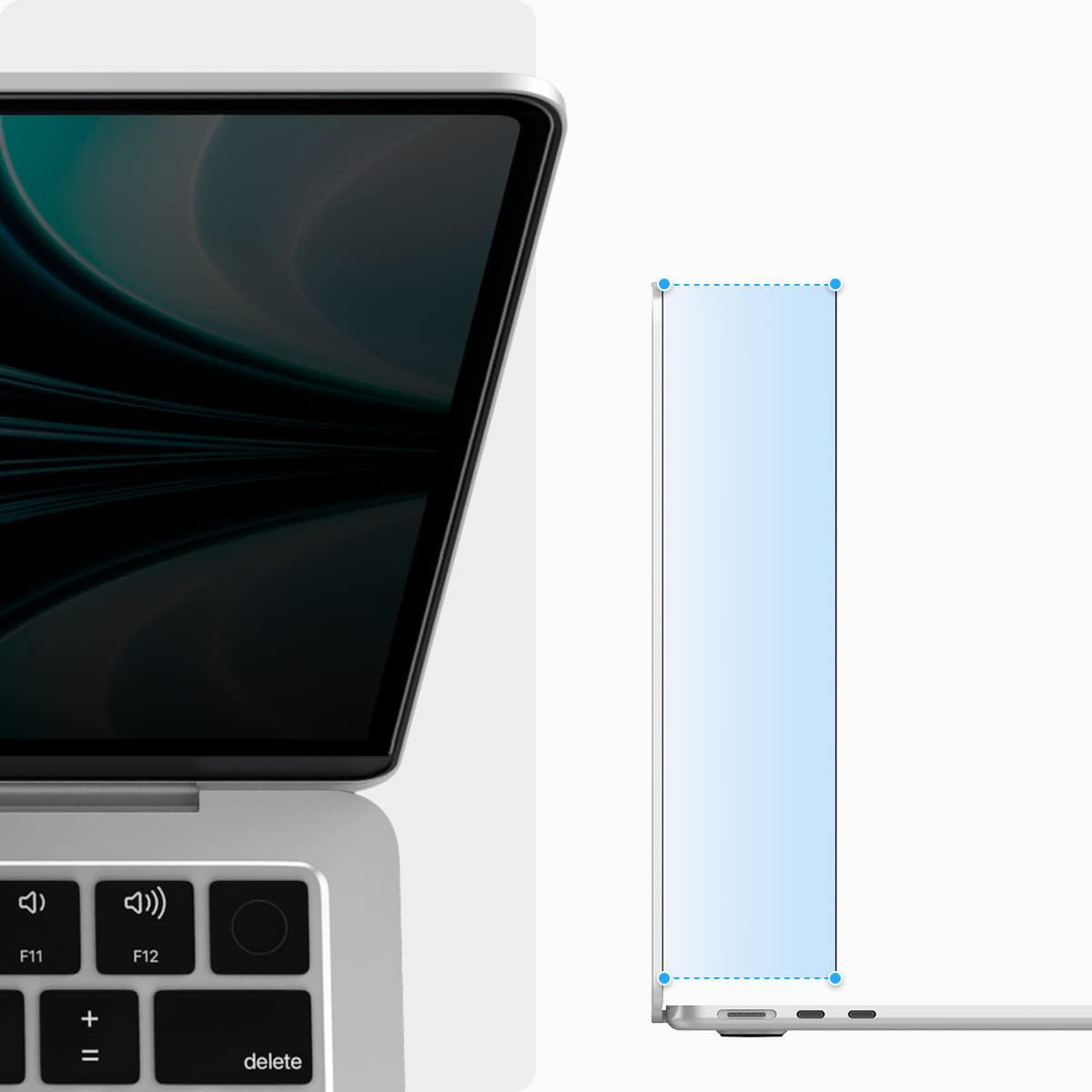 Folie mit Sichtschutzfilter für MacBook Air 13.6" M4 / M3 / M2, Spigen SafeView Privacy Filter