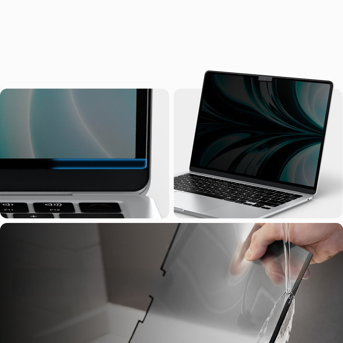 Folie mit Sichtschutzfilter für MacBook Air 13.6" M4 / M3 / M2, Spigen SafeView Privacy Filter