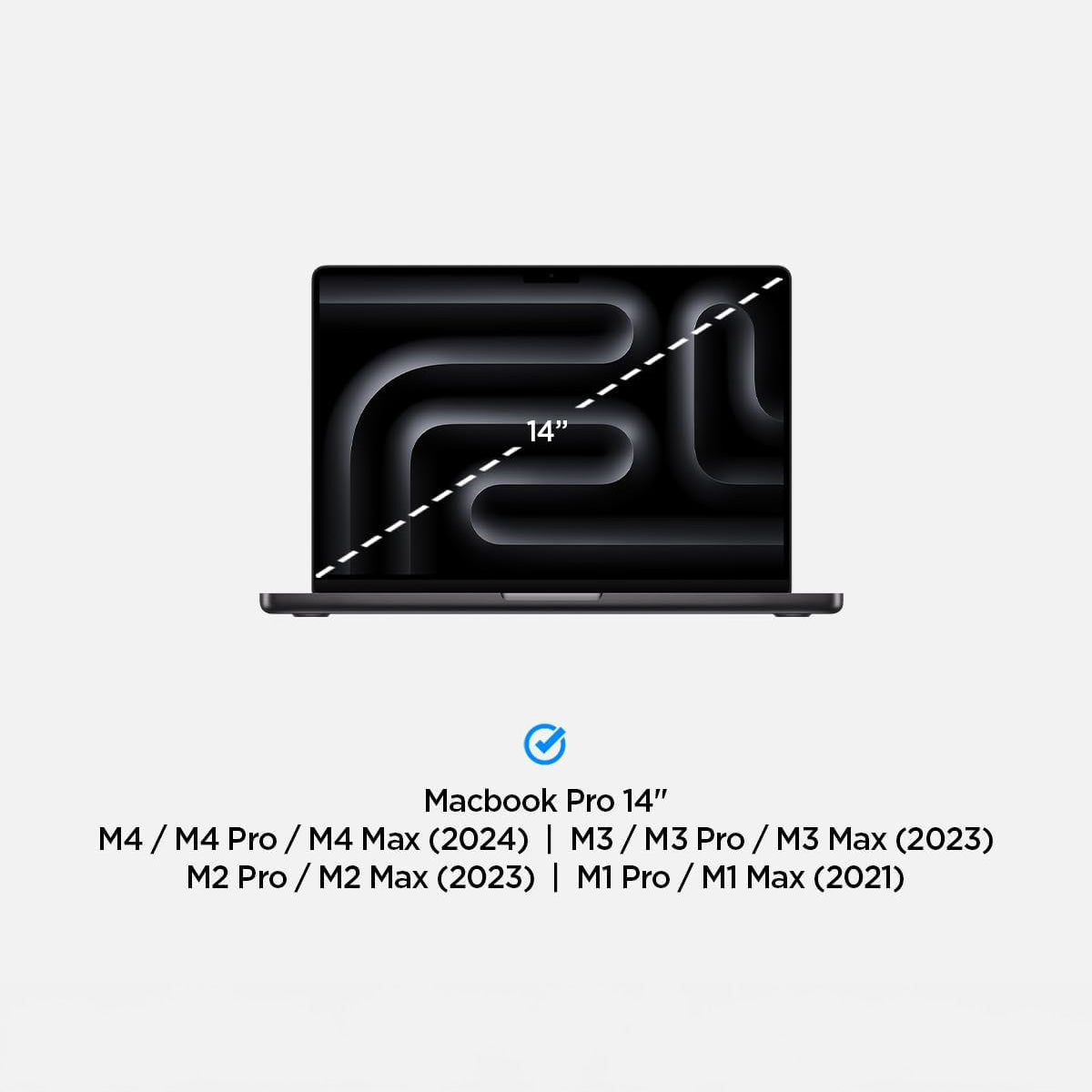 Folie mit Sichtschutzfilter für MacBook Pro 14" 2021-2024, Spigen SafeView Privacy Filter