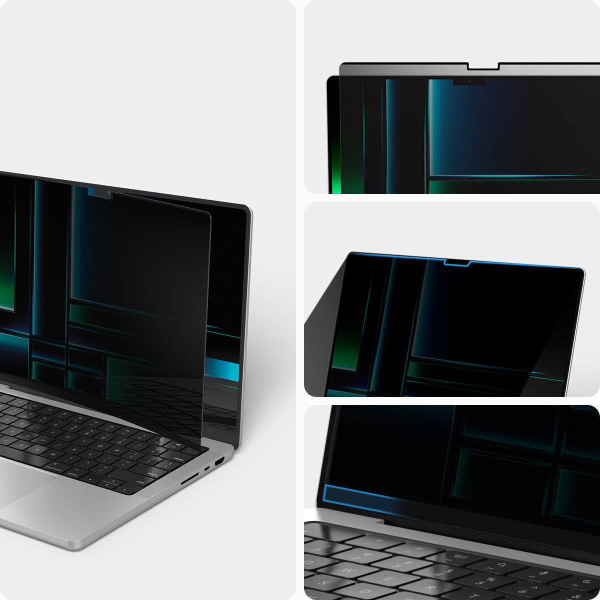 Folie mit Sichtschutzfilter für MacBook Pro 14" 2021-2024, Spigen SafeView Privacy Filter