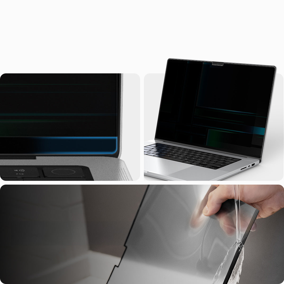 Folie mit Sichtschutzfilter für MacBook Pro 14" 2021-2024, Spigen SafeView Privacy Filter