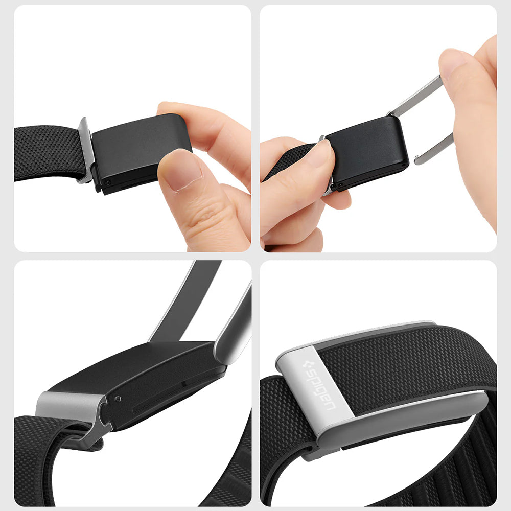 Armband aus Nylon für Whoop 5.0, Spigen WBF3 Band, Schwarz