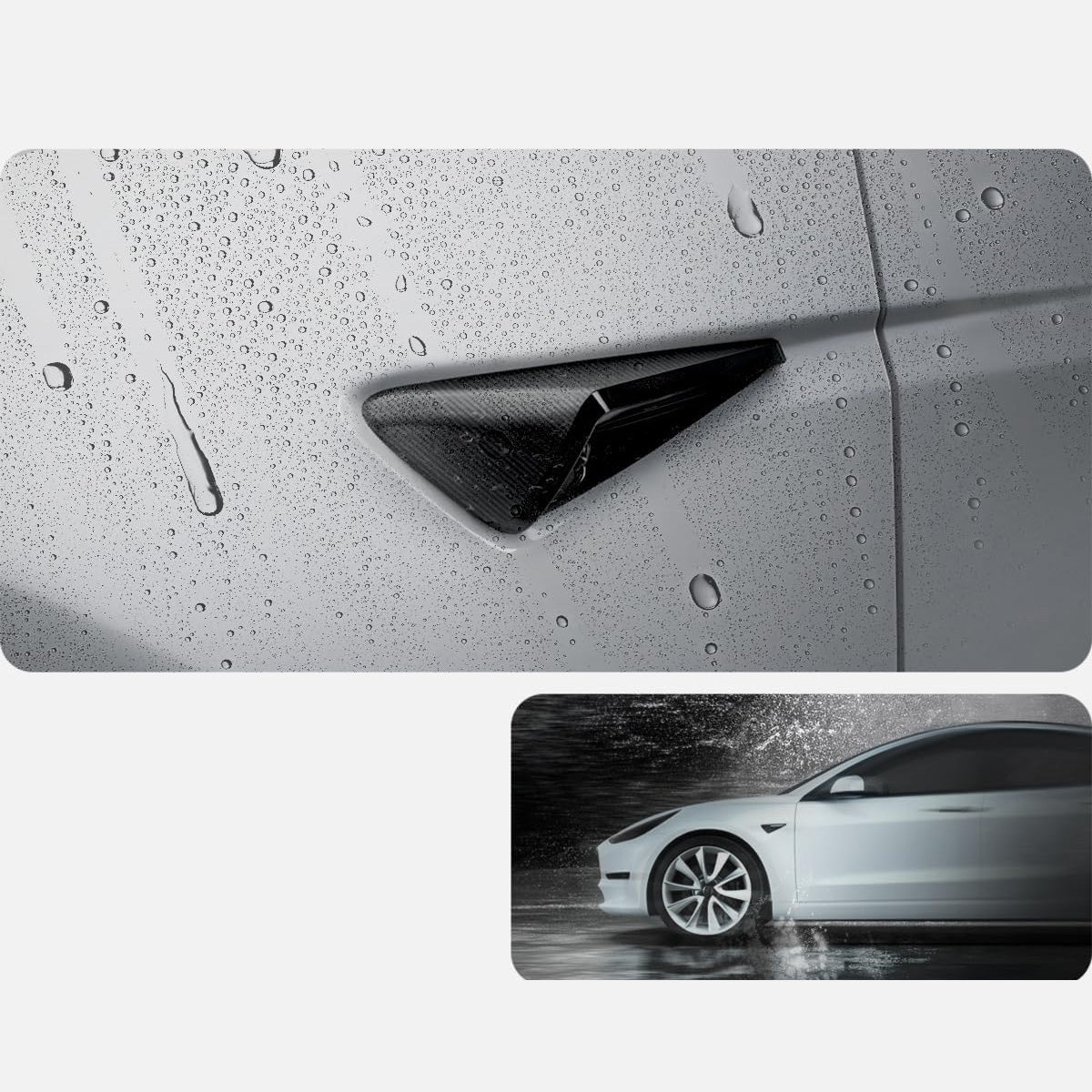 Abdeckungen für Seitenkameras für Tesla Model 3 Highland 2024-25, Spigen Side Camera Protection Cover, Carbon