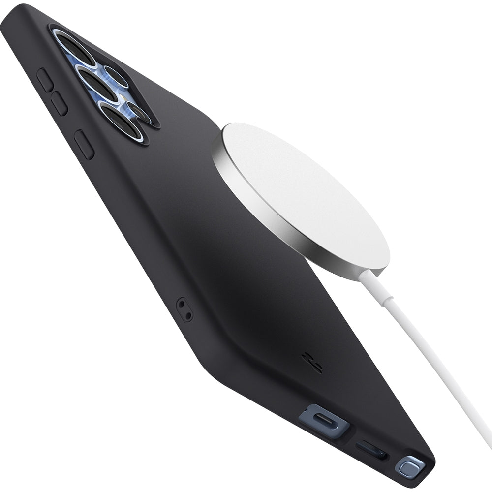 Handyhülle für Galaxy S25 Ultra, Spigen Silicone Fit Mag mit MagSafe, Schwarz