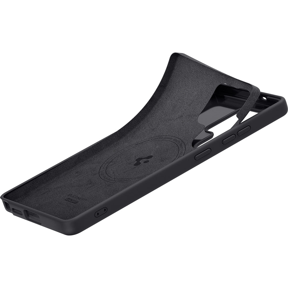 Handyhülle für Galaxy S25 Ultra, Spigen Silicone Fit Mag mit MagSafe, Schwarz