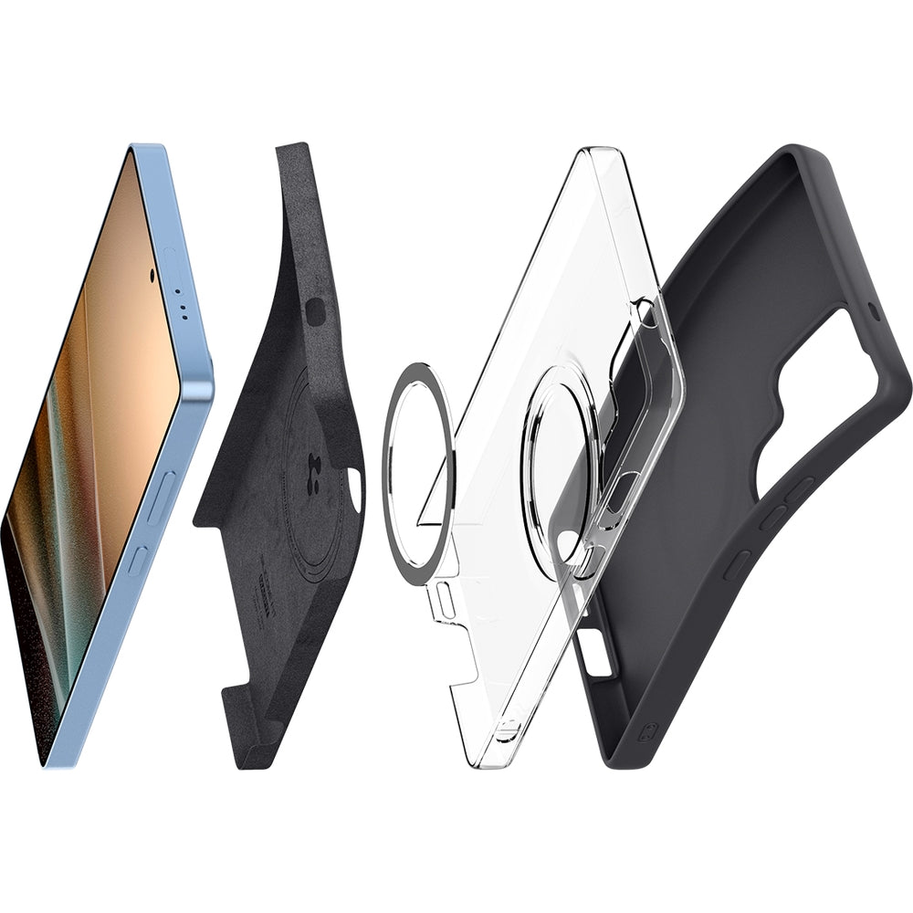 Handyhülle für Galaxy S25 Ultra, Spigen Silicone Fit Mag mit MagSafe, Schwarz
