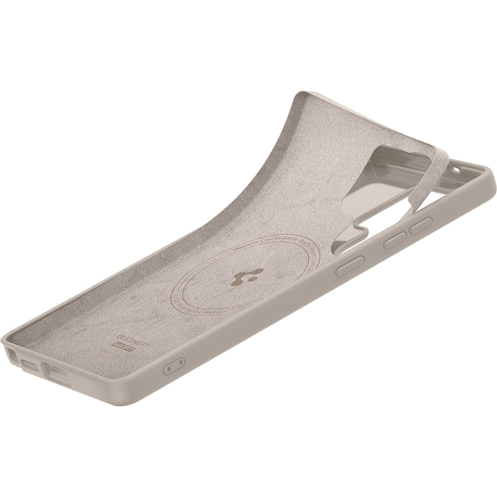 Handyhülle für Galaxy S25 Ultra, Spigen Silicone Fit Mag mit MagSafe, Beige
