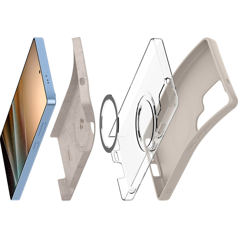 Handyhülle für Galaxy S25 Ultra, Spigen Silicone Fit Mag mit MagSafe, Beige