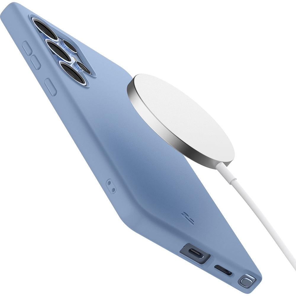 Handyhülle für Galaxy S25 Ultra, Spigen Silicone Fit Mag mit MagSafe, Blau