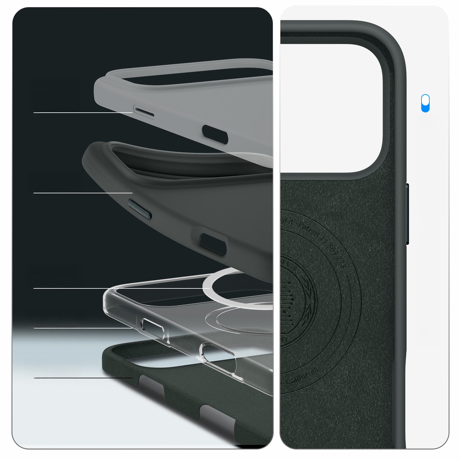 Handyhülle für iPhone 17 Pro, Spigen Silicone Fit Mag mit MagSafe, Grün