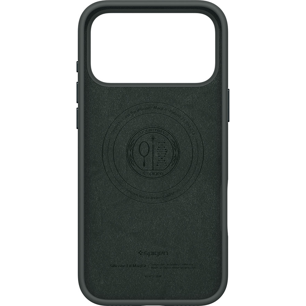 Handyhülle für iPhone 17 Pro, Spigen Silicone Fit Mag mit MagSafe, Grün