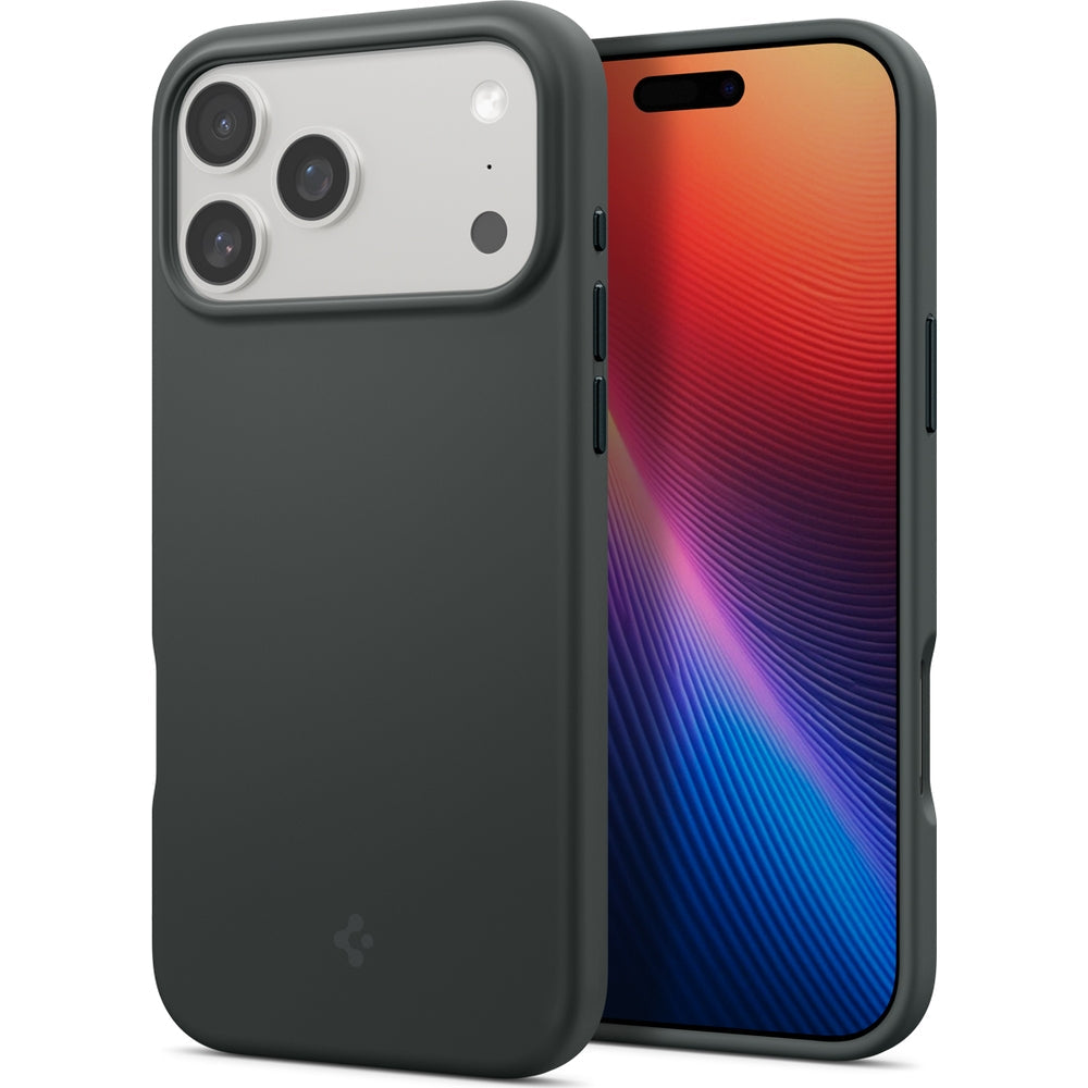 Handyhülle für iPhone 17 Pro Max, Spigen Silicone Fit Mag mit MagSafe, Grün